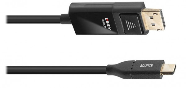 USB-Kabel C an Displayport 4K 60 Hz mit HDR 1m, Lindy abgeschirmtes Anzeige- /Audiokabel, Stecker vergoldet