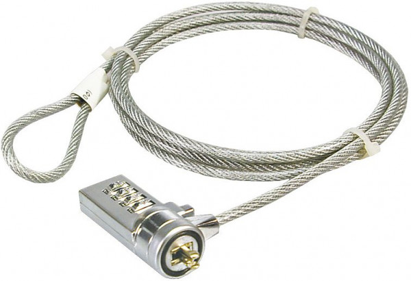 Notebook-Sicherung gegen Diebstahl Logilink NBS002 robustes Stahlseil, Zahlenschluß aus Metall