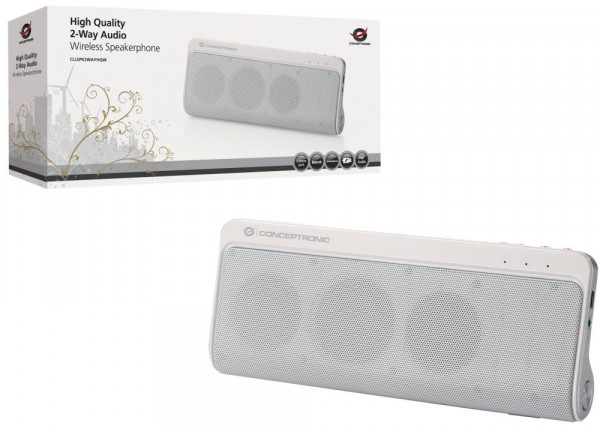 Lautsprecher 2.5 Watt Conceptronics Bluetooth 2-Way Weiß Lautspreche - tragba, mit Freisprechfunktion