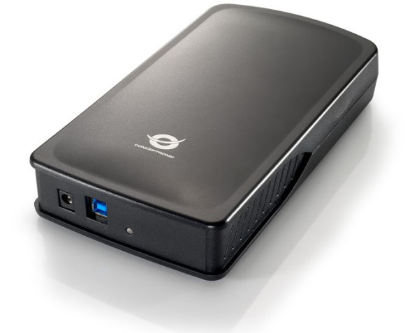 Gehäuse 8,9 cm extern USB 3.0 CONCEPTRONIC Schwarz für SATA-III Festplatten, Gehäuse aus hochwertigem Aluminium