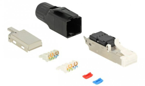 CAT6A Modularstecker RJ45 feldkonfektionierbar DELOCK abgeschirmte Anschlüsse