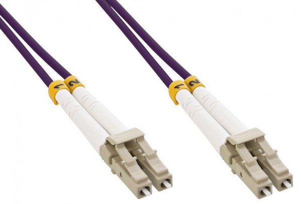 LWL Duplex Kabel, LC/LC 50/125µm OM4 Patch-Kabel,  3m 2x LC Multi-Mode - männlich, Duplex Glasfaser