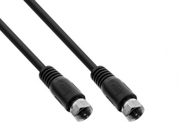 SAT-Kabel  5m F-Stecker an F-Stecker 2x geschirmt Schwarz zum Verbinden des Antennenanschlusses mit dem SAT Receiver