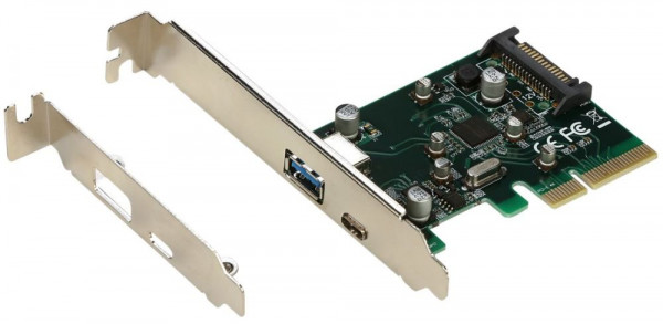 PCIe USB 3.1 Gen.2 Schnittstellen 1xC-Buchse, 1xA-Buchse PCI-Express 2.0 x4, mit SATA Stromanschluss, i-TEC