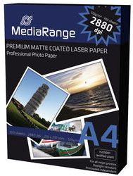 Laserpapier Mediarange A4 matt-coated 120 g/m² 100 Blatt, matt beschichtet, bis zu 2880 dpi