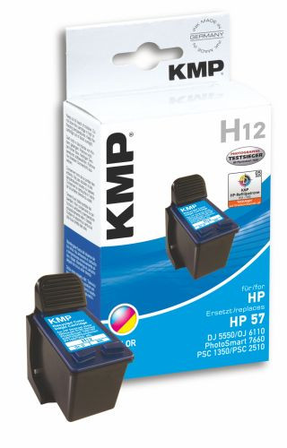 Tinte HP C6657AE No. 57 kompatibel KMP H12 auch für 5550/ 5650/ 5652/ 5850/ 96, 17 ml, color