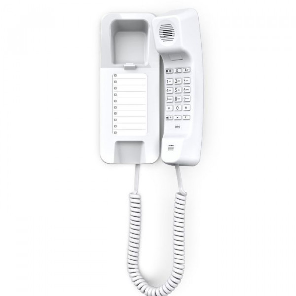 Telefon Gigaset Desk 200 Weiß schmales, schnurgebundenes Tisch- und Wandtelefon