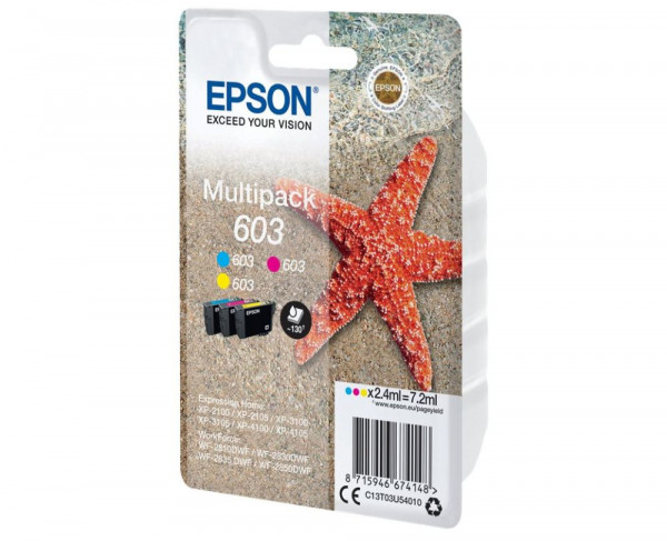 Tinte EPSON 603 3er Multipack Seestern für je 130 Seiten c/m/y