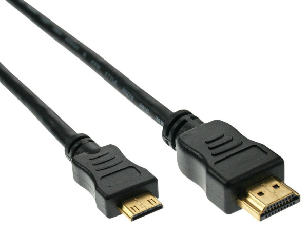 Monitor-Kabel HDMI-A an HDMI-C 0.3m HDMI-Stecker Typ A an HDMI-Stecker Typ C (Mini), vergoldet
