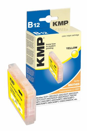 Tinte Brother LC1000-y kompatibel KMP B12 DCP-750CW/MFC-240C/MFC-4, 12 ml , yellow
