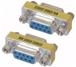 Mini Gender Changer 9polig Buchse-Buchse RS-232, seriell, V24