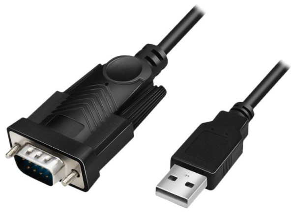 USB-Adapter A an COM seriell 9polig SUB-D (USB 2.0) Logilink USB-A auf RS232 9-poligen Stecker, Konverter