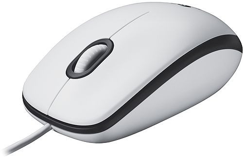 Maus Logitech Mouse M100 weiß USB optische 3-Tasten-Kabel-Maus mit Scrollrad, 1000 dpi