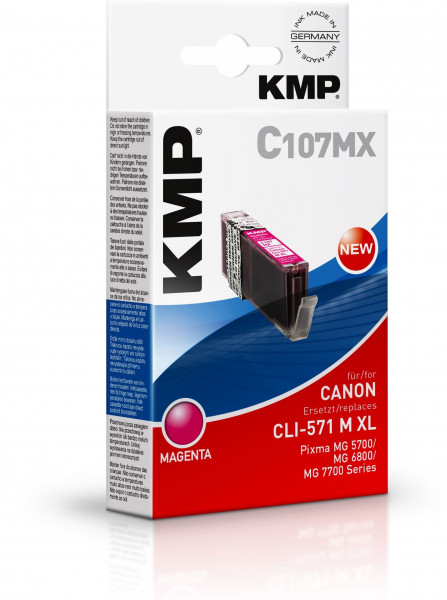 Tinte Canon CLI-571XLm magent Jumbo kompatibel KMP C107MX 11 ml, High Yield, für ca. 645 Seiten
