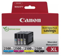 Tinte Canon PGI-2500XL C/M/Y/BK 4er Multipack je Farbe eine XL-Tinte enthalten, DRHD Pigmenttinte